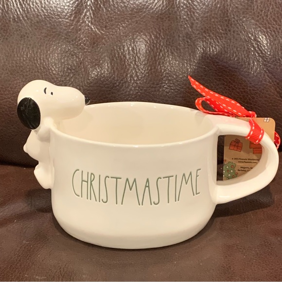 CHRISTMASTIME Oversized Figural Snoopy Mug - Rae Dunn Peanuts Christmas - Picture 2 of 13